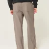 Pantalon baggy taille élastique en lin mélangé Pantalon baggy taille élastique en lin mélangé