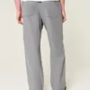 Pantalon baggy taille élastique en lin mélangé Pantalon baggy taille élastique en lin mélangé