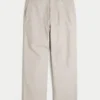 Pantalon baggy taille élastique en lin mélangé Pantalon baggy taille élastique en lin mélangé
