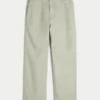 Pantalon baggy à taille élastique en lin mélangé Pantalon baggy à taille élastique en lin mélangé