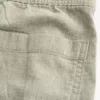 Pantalon baggy à taille élastique en lin mélangé Pantalon baggy à taille élastique en lin mélangé