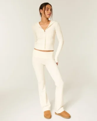 Pantalon bootcut à revers en tricot Gilly Hicks