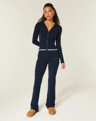 Pantalon bootcut à revers en tricot Gilly Hicks