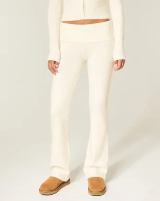 Pantalon bootcut à revers en tricot Gilly Hicks