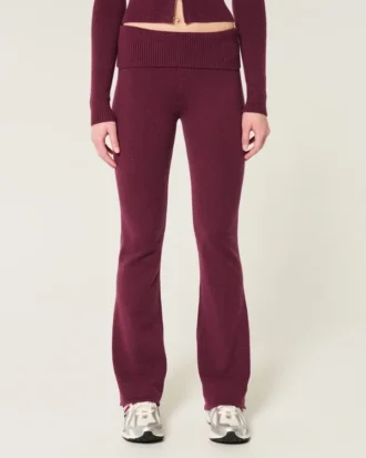 Pantalon bootcut à taille repliable en tricot douillet Gilly Hicks Pantalon bootcut à taille repliable en tricot douillet Gilly Hicks