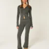 Pantalon bootcut à taille repliée en maille tricotée Gilly Hicks Pantalon bootcut à taille repliée en maille tricotée Gilly Hicks