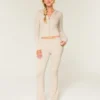 Pantalon bootcut à taille repliée en maille tricotée Gilly Hicks Pantalon bootcut à taille repliée en maille tricotée Gilly Hicks