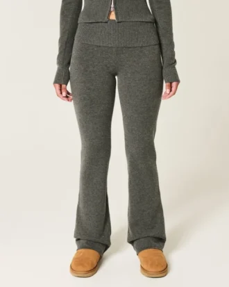 Pantalon bootcut à taille repliée en maille tricotée Gilly Hicks