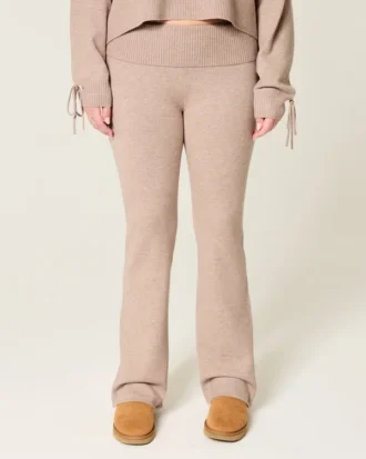 Pantalon bootcut à taille repliée en maille tricotée Gilly Hicks