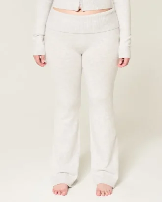 Pantalon bootcut à taille repliée en maille tricotée Gilly Hicks