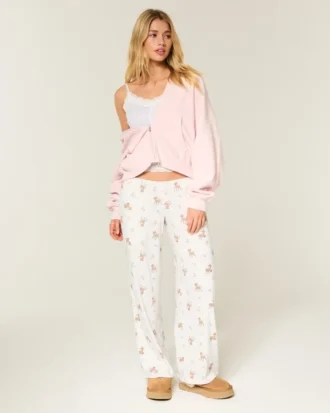 Pantalon boxer large à mailles ajourées Always Cozy Pantalon boxer large à mailles ajourées Always Cozy