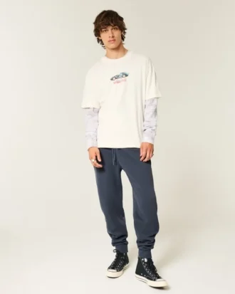 Pantalon de jogging décontracté à côtes