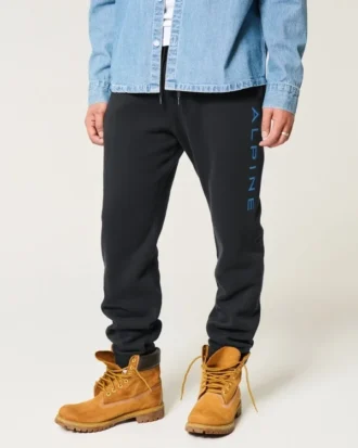Pantalon de jogging décontracté en molleton graphique alpin