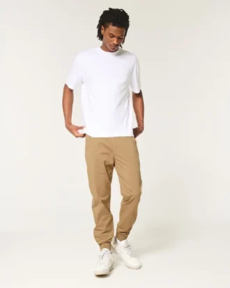 Pantalon de jogging décontracté en sergé