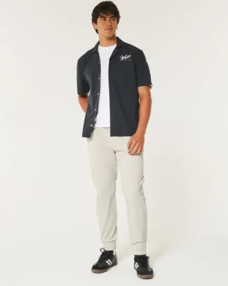 Pantalon de jogging décontracté en sergé