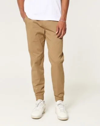 Pantalon de jogging décontracté en sergé