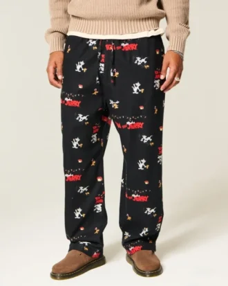 Pantalon de pyjama en flanelle à motif Tom et Jerry