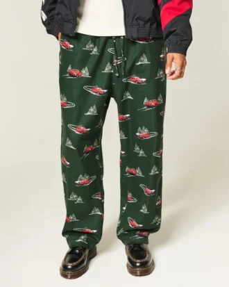 Pantalon de pyjama en flanelle à motif voiture
