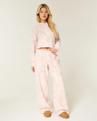 Pantalon de survêtement ample rose camouflage
