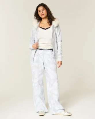 Pantalon de survêtement baggy bleu camouflage
