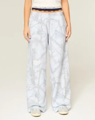 Pantalon de survêtement baggy bleu camouflage