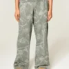 Pantalon de survêtement baggy olive camouflage Pantalon de survêtement baggy olive camouflage