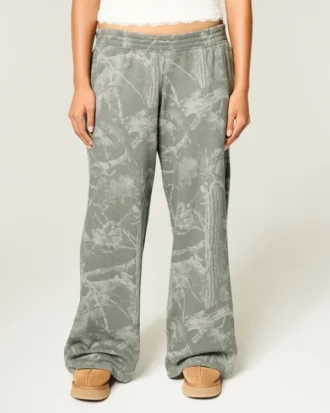 Pantalon de survêtement baggy olive camouflage
