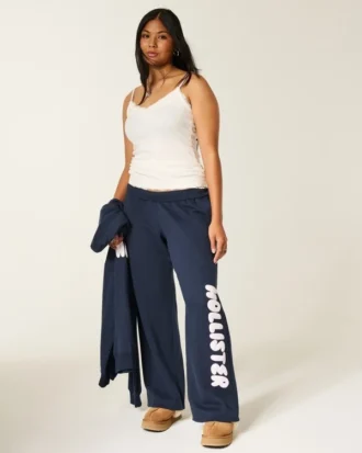 Pantalon de survêtement à jambes larges avec logo graphique