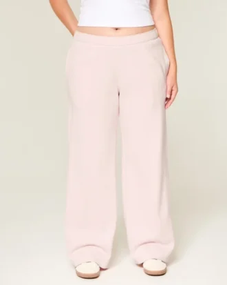 Pantalon de survêtement à jambes larges avec poche en forme de cœur
