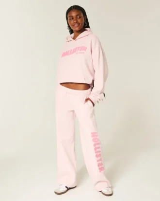 Pantalon de survêtement à jambes larges et logo