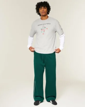 Pantalon de survêtement super baggy à passepoil