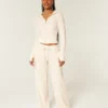 Pantalon droit en tissu gaufré et dentelle Gilly Hicks