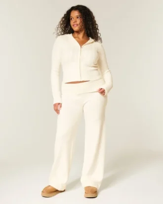 Pantalon droit à revers en tricot Gilly Hicks