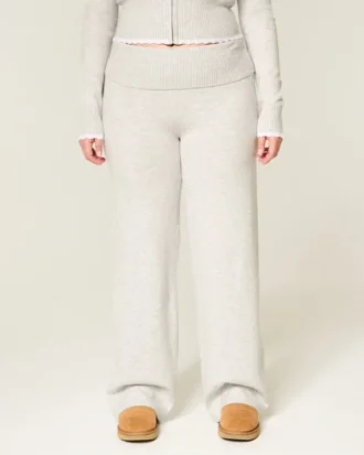 Pantalon droit à revers en tricot Gilly Hicks