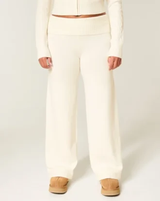 Pantalon droit à revers en tricot Gilly Hicks