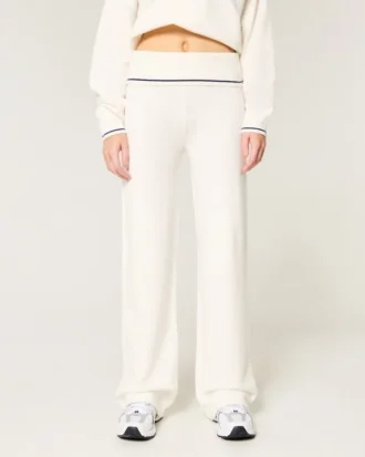 Pantalon droit à taille repliée en tricot Gilly Hicks