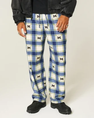 Pantalon en flanelle avec imprimé graphique Wolverines de l&rsquo;université du Michigan