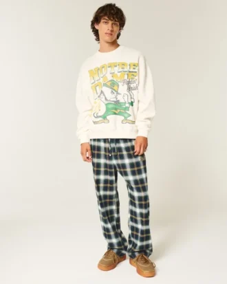 Pantalon en flanelle avec motif Fighting Irish de l&rsquo;université de Notre Dame