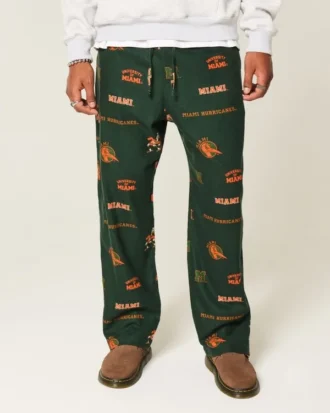 Pantalon en flanelle à motif graphique University of Miami Hurricanes