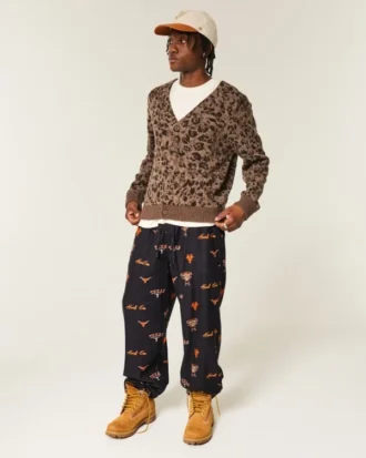 Pantalon en flanelle à motif Longhorns de l&rsquo;université du Texas à Austin