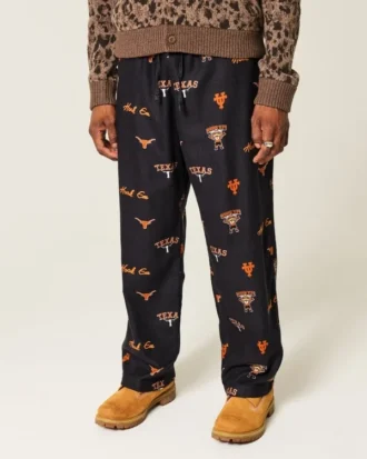 Pantalon en flanelle à motif Longhorns de l&rsquo;université du Texas à Austin