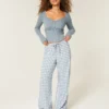 Pantalon à enfiler en slub Pantalon à enfiler en slub
