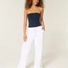 Pantalon à enfiler en slub Pantalon à enfiler en slub