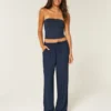 Pantalon à enfiler en slub Pantalon à enfiler en slub