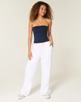 Pantalon à enfiler en slub Pantalon à enfiler en slub