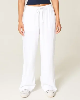 Pantalon à enfiler en slub Pantalon à enfiler en slub