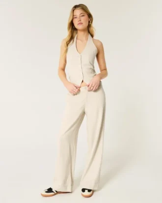 Pantalon large taille basse Hollister Livvy