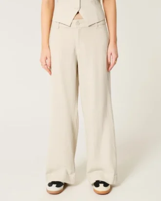 Pantalon large taille basse Hollister Livvy