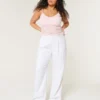 Pantalon large taille ultra haute en lin mélangé Hollister Livvy Pantalon large taille ultra haute en lin mélangé Hollister Livvy