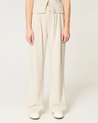 Pantalon large taille ultra haute Hollister Livvy